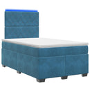 vidaXL Boxspring ágy matraccal fejtámlával Kék 120 x 190 cm Bársony
