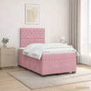 vidaXL Boxspring ágy matraccal Rózsaszín 120 x 200 cm Bársony