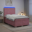 vidaXL Boxspring ágy matraccal Rózsaszín 120 x 190 cm Bársony