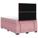 vidaXL Boxspring ágy matraccal Rózsaszín 120 x 190 cm Bársony