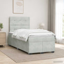 vidaXL Boxspring ágy matraccal Világosszürke 120 x 190 cm Bársony