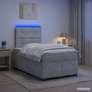 vidaXL Boxspring ágy matraccal Világosszürke 120 x 200 cm Bársony