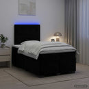vidaXL Boxspring ágy matraccal fejtámlával Fekete 120 x 200 cm Bársony