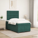 vidaXL Boxspring ágy matraccal Sötétzöld 120 x 200 cm Bársony