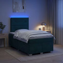 vidaXL Boxspring ágy matraccal Sötétzöld 120 x 200 cm Bársony