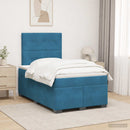 vidaXL Boxspring ágy matraccal fejtámlával Kék 120 x 190 cm Bársony