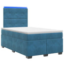 vidaXL Boxspring ágy matraccal fejtámlával Kék 120 x 190 cm Bársony