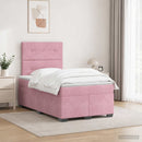 vidaXL Boxspring ágy matraccal Rózsaszín 120 x 200 cm Bársony