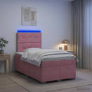 vidaXL Boxspring ágy matraccal Rózsaszín 120 x 200 cm Bársony