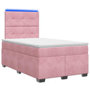 vidaXL Boxspring ágy matraccal Rózsaszín 120 x 190 cm Bársony