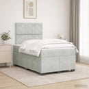 vidaXL Boxspring ágy matraccal Világosszürke 120 x 200 cm Bársony