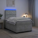 vidaXL Boxspring ágy matraccal Világosszürke 120 x 200 cm Bársony