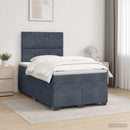vidaXL Boxspring ágy matraccal Sötétszürke 120 x 190 cm Bársony