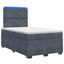 vidaXL Boxspring ágy matraccal Sötétszürke 120 x 190 cm Bársony
