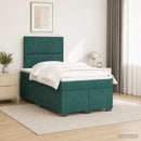 vidaXL Boxspring ágy matraccal Sötétzöld 120 x 190 cm Bársony