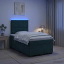 vidaXL Boxspring ágy matraccal Sötétzöld 120 x 190 cm Bársony