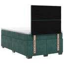 vidaXL Boxspring ágy matraccal Sötétzöld 120 x 190 cm Bársony