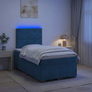 vidaXL Boxspring ágy matraccal fejtámlával Kék 120 x 200 cm Bársony