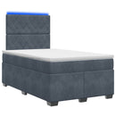 vidaXL Boxspring ágy matraccal Sötétszürke 120 x 200 cm Bársony