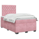 vidaXL Boxspring ágy matraccal Rózsaszín 120 x 200 cm Bársony