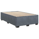 vidaXL Boxspring ágy matraccal Sötétszürke 120 x 200 cm Bársony