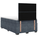 vidaXL Boxspring ágy matraccal Sötétszürke 120 x 200 cm Bársony