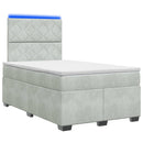 vidaXL Boxspring ágy matraccal Világosszürke 120 x 200 cm Bársony