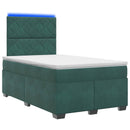 vidaXL Boxspring ágy matraccal Sötétzöld 120 x 200 cm Bársony