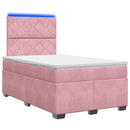 vidaXL Boxspring ágy matraccal Rózsaszín 120 x 200 cm Bársony