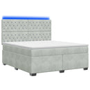 vidaXL Boxspring ágy matraccal Világosszürke 140 x 190 cm Bársony