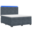 vidaXL Boxspring ágy matraccal Sötétszürke 140 x 190 cm Bársony