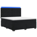vidaXL Boxspring ágy matraccal fejtámlával Fekete 140 x 190 cm Bársony