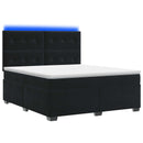 vidaXL Boxspring ágy matraccal fejtámlával Fekete 140 x 190 cm Bársony