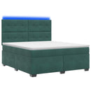 vidaXL Boxspring ágy matraccal Sötétzöld 140 x 190 cm Bársony
