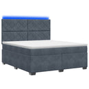 vidaXL Boxspring ágy matraccal Sötétszürke 140 x 190 cm Bársony