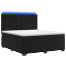 vidaXL Boxspring ágy matraccal fejtámlával Fekete 140 x 190 cm Bársony