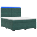 vidaXL Boxspring ágy matraccal Sötétzöld 140 x 200 cm Bársony