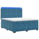 vidaXL Boxspring ágy matraccal fejtámlával Kék 140 x 200 cm Bársony