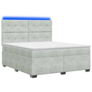 vidaXL Boxspring ágy matraccal Világosszürke 140 x 200 cm Bársony