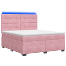 vidaXL Boxspring ágy matraccal Rózsaszín 140 x 200 cm Bársony