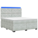 vidaXL Boxspring ágy matraccal Világosszürke 140 x 200 cm Bársony