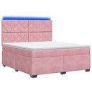 vidaXL Boxspring ágy matraccal Rózsaszín 140 x 200 cm Bársony