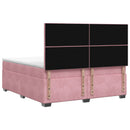 vidaXL Boxspring ágy matraccal Rózsaszín 140 x 200 cm Bársony
