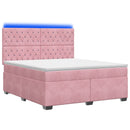 vidaXL Boxspring ágy matraccal Rózsaszín 160 x 200 cm Bársony