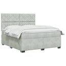 vidaXL Boxspring ágy matraccal Világosszürke 160 x 200 cm Bársony