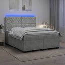vidaXL Boxspring ágy matraccal Világosszürke 140 x 190 cm Bársony