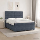 vidaXL Boxspring ágy matraccal Sötétszürke 140 x 190 cm Bársony