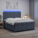 vidaXL Boxspring ágy matraccal Sötétszürke 140 x 190 cm Bársony