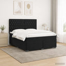 vidaXL Boxspring ágy matraccal fejtámlával Fekete 140 x 190 cm Bársony