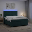 vidaXL Boxspring ágy matraccal Sötétzöld 140 x 200 cm Bársony